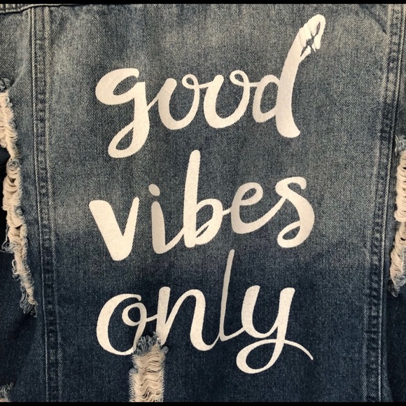 Plus Size Distressed Jean Jacket - Picture 7 of 7